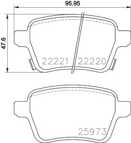 HELLA PAGID 8db355024651 -  Комплект тормозных колодок, дисковый тормоз
